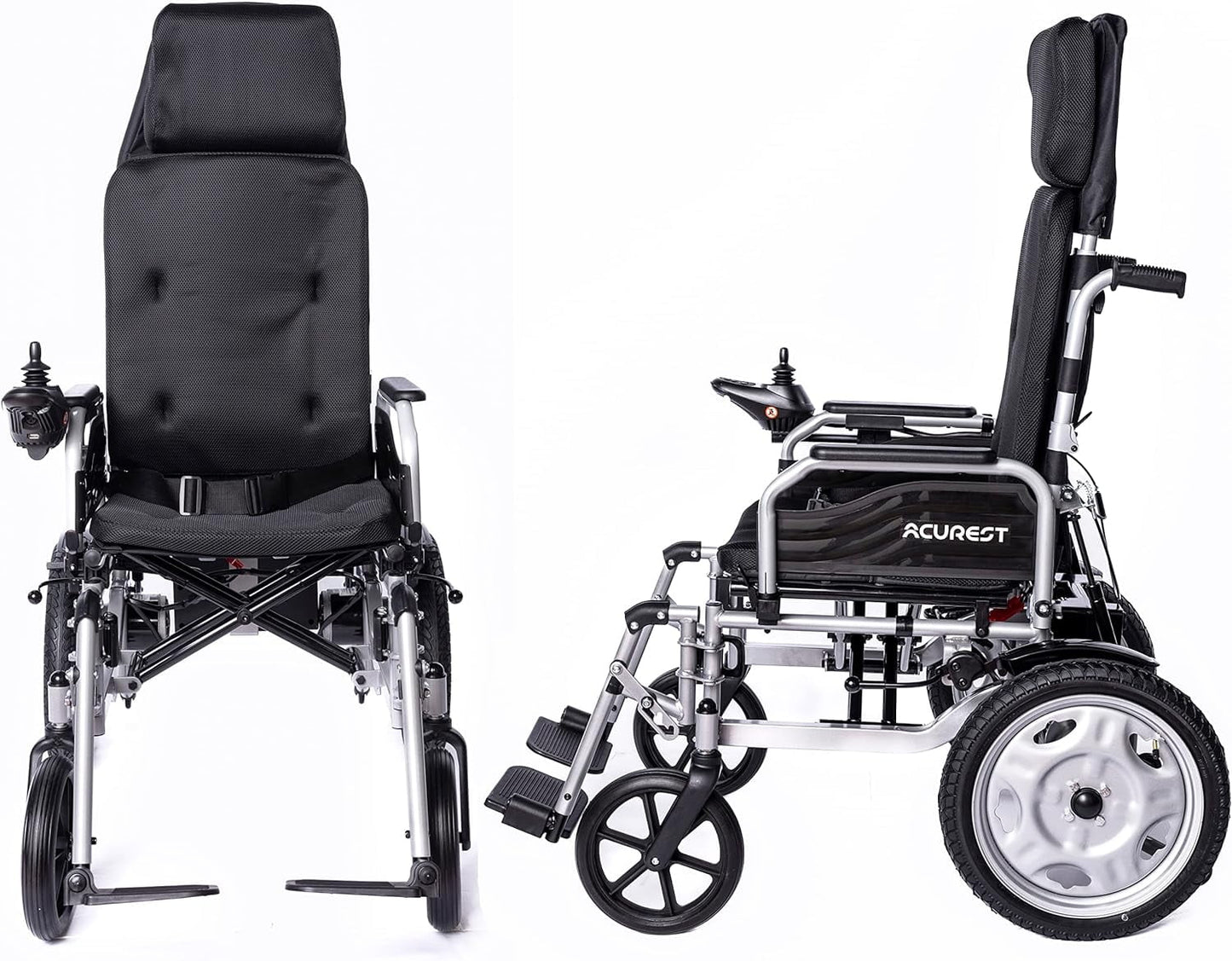 Electric Wheelchairs for Adults- Reclining Foldable Electric Wheelchair for seniors - Silla de Ruedas Electrica- All Terrain Motorized Wheelchair for Adults - Portable Reclinable Power Wheelchair