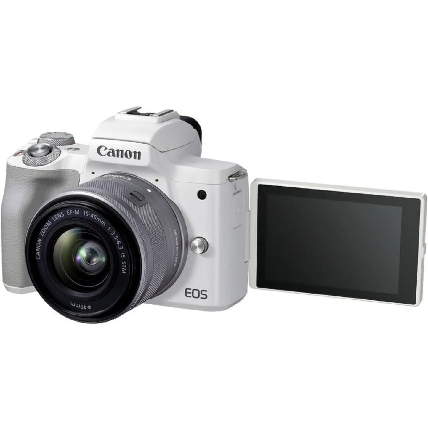 Canon EOS M50 Mark II 24.1 Megapixel Mirrorless Camera with Lens, 0.59", 1.77", White