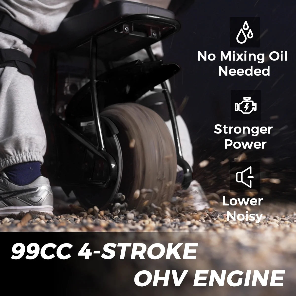 FRP GMB100 Mini Bike, 99CC 4-Stroke Mini Bikes for Adults, Gas Powered Mini Dirt Bike, Off-Road Motorcycle W/LED Headlight and Neck Gaiter, Up to 28 Mph, Weight Support Up to 220 LBS