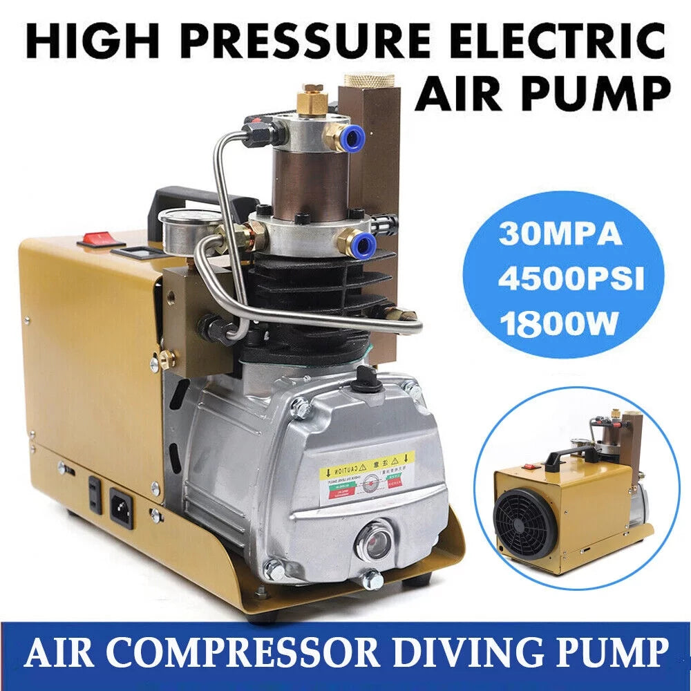 DENEST 4500PSI High Pressure Electric Air Compressor Scuba Diving Pump Water Cooling